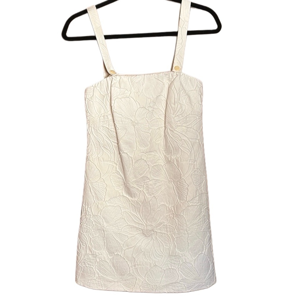 J. Crew Convertible-Strap Dress in Embossed Floral White G4618 Mini sz 00